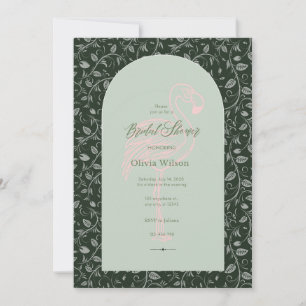 fleurs rose flamingo Douche nuptiale Invitation