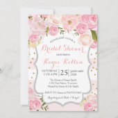 fleurs rose pâle Douche nuptiale Invitation (Devant)