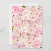 fleurs rose pâle Douche nuptiale Invitation (Dos)