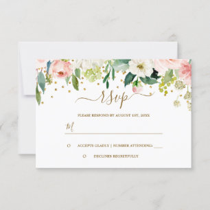 Fleurs Rose Pêche Or Confettis RSVP