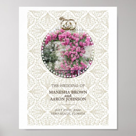 Fleurs ROSE - Poster Mariage (Devant)