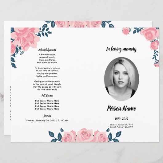 FLEURS ROSE ROSE ROSE ROSE | Modèle du programme f (Devant / Derrière)