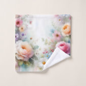 Fleurs Rose Rouge Bleu Blanc Jaune Vert Floral (Gant de toilette)