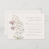 Fleurs rose vif Mariage Carte RSVP (Devant / Derrière)