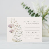 Fleurs rose vif Mariage Carte RSVP (Debout devant)