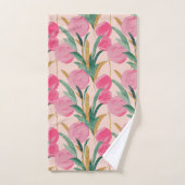 Fleurs roses (Serviette à main)