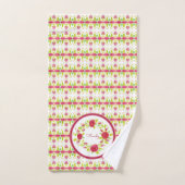 Fleurs roses (Serviette à main)
