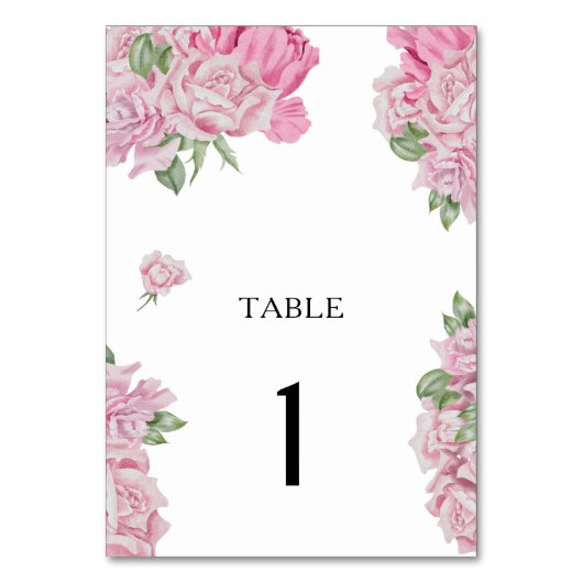 Fleurs roses à l'aquarelle - numéro de table de ma (Par défaut)