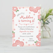 Fleurs roses adorables Invitation de fête d'annive (Debout devant)