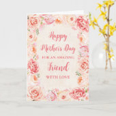 Fleurs roses Ami Bonne carte de fête des mères (Fleur jaune)