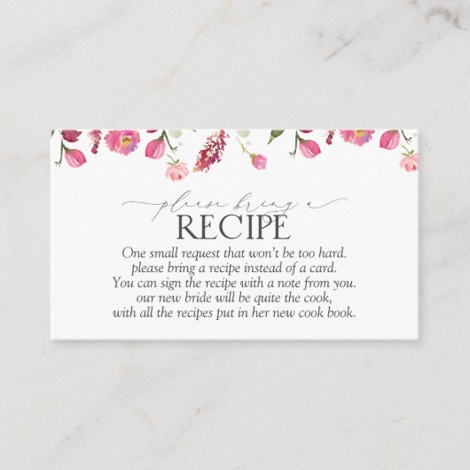 Fleurs Roses Apportez Une Carte De Boîtier Recette (Devant)