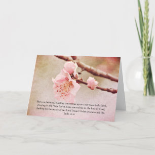 Fleurs roses avec carte d'art Écriture