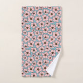 Fleurs roses avec du bleu (Serviette à main)