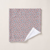 Fleurs roses avec du bleu (Gant de toilette)