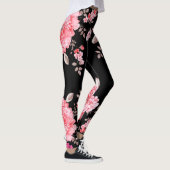 Fleurs roses avec legging arrière - plan noir. (Droite)
