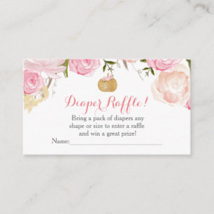 Fleurs roses baby showers cartes de tombola