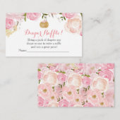 Fleurs roses baby showers cartes de tombola (Devant / Derrière)