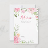 Fleurs roses blanches Cartes de conseil baby showe (Devant)
