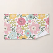 Fleurs roses bleues jaunes Serviette de bain flora (Serviette à main)