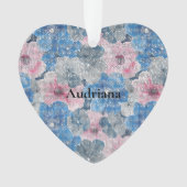 Fleurs roses bleues scintillent (devant)