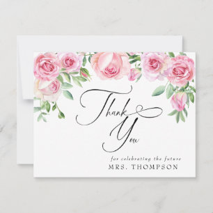 Fleurs Roses Blush Mariage Merci
