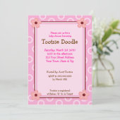 Fleurs roses branchées Invitation Baby shower 5x7 (Debout devant)