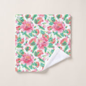Fleurs roses brillantes Fille Motif (Gant de toilette)