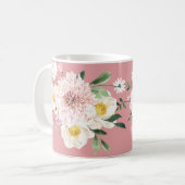 Fleurs roses Café Tee Mug Drinkware (Devant gauche)