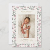 Fleurs roses | carte bébé (Devant)