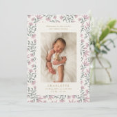 Fleurs roses | carte bébé (Debout devant)