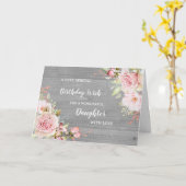 Fleurs roses Carte d'anniversaire fille (Fleur jaune)