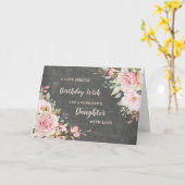 Fleurs roses Carte d'anniversaire fille (Fleur jaune)