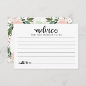 Fleurs roses Carte de conseil Baby shower Hallowee (Devant / Derrière)