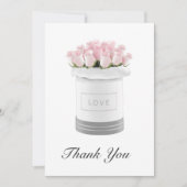 Fleurs roses Carte de remerciements (Devant)