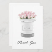 Fleurs roses Carte de remerciements (Devant / Derrière)