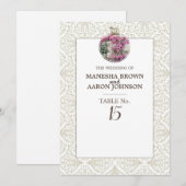 Fleurs ROSES - Carte de Table Plate (Devant / Derrière)