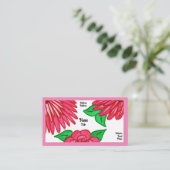 Fleurs roses Cartes de visite (Debout devant)