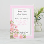 Fleurs roses Cartes d'invitation pour la douche nu (Debout devant)