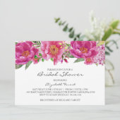 Fleurs roses chaudes invitation à la douche nuptia (Debout devant)