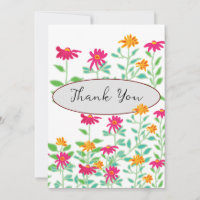 Fleurs Roses Claires Merci Cartes
