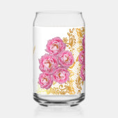 fleurs roses dans un cadre doré modifiable (Verso)