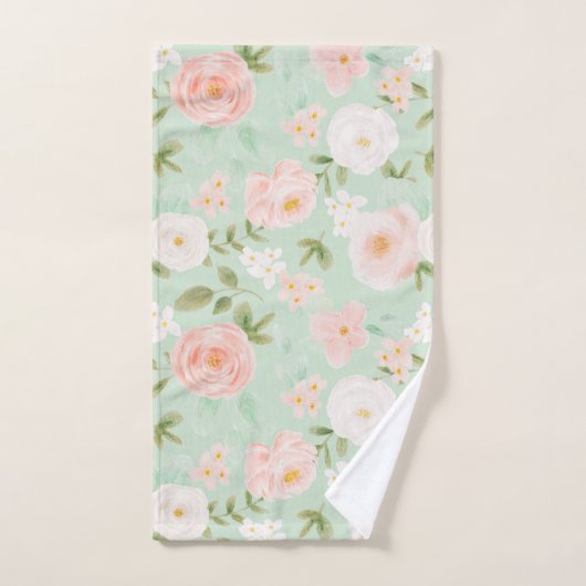 Fleurs Roses d'aquarelle en rose et en rose (Serviette à main)