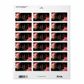 Fleurs roses d'or noir Mariage Étiquettes de baume (Feuille entière)