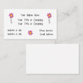 Fleurs roses Douces Cartes de visite simples (Devant / Derrière)