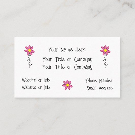 Fleurs roses Douces Cartes de visite simples (Devant)