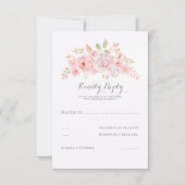 Fleurs roses douces Élégant Mariage moderne RSVP (Devant)