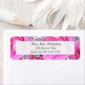 Fleurs roses douces Étiquettes d'adresse de retour (En situation)