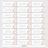 Fleurs roses douces Nom d'hôte Étiquettes de adres (Feuille)