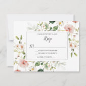 Fleurs roses douces Pétales Mariage floral RSVP (Devant)