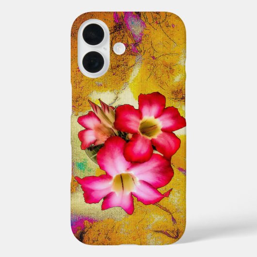 Fleurs Roses du désert sur Sand iPhone 16 Coque (Verso)